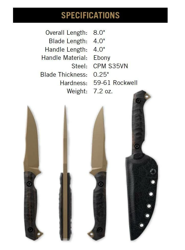 Cheap 😀 TOOR KNIVES Toor Limited Edition Krypteia Ebony Fixed Blade 4" CPM-S35VN (USA) 🛒 4 TOOR KNIVES Toor Limited Edition Krypteia Ebony Fixed Blade 4" CPM-S35VN (USA)