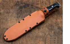 BARK RIVER KNIVES Bark River Bravo Crusader 3V Green Micarta - Orange Liners - Brass Pins (USA)