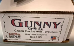 BARK RIVER KNIVES Bark River Gunny CPM 3V Knife Cholla Cactus W/ Turquoise - Gray Liners - Rampless #2