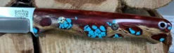 BARK RIVER KNIVES Bark River Gunny CPM 3V Knife - Red Cholla Cactus With Turquoise - Gray Liners - Rampless