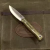 BARK RIVER KNIVES Bark River Ultralite Bushcrafter CPM 3V Green Micarta - Red Liners - Mosaic Pins