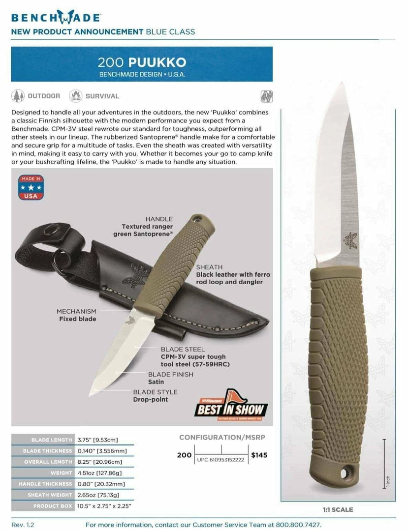 Best reviews of 🔔 Benchmade 200 Puukko Bushcraft Knife (USA) 🤩 5 Benchmade 200 Puukko Bushcraft Knife (USA)