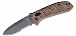 Benchmade Presidio II AUTO Folding Knife 3.72" CPM-M4 Gray Drop Point Combo Blade, Milled Burnt Bronze Aluminum Handles - 5700SGY-1