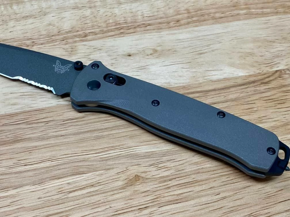 Promo 👍 Benchmade Semi-Custom Bailout Knife Titanium Handles (3.4" Gray) 🛒 8 Benchmade Semi-Custom Bailout Knife Titanium Handles (3.4" Gray)