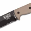 All Knife Brands ESEE 5 Partially Serrated Edge, Tan Micarta Handles, Black Sheath ESEE-5S-E
