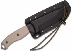 All Knife Brands ESEE 5 Partially Serrated Edge, Tan Micarta Handles, Black Sheath ESEE-5S-E