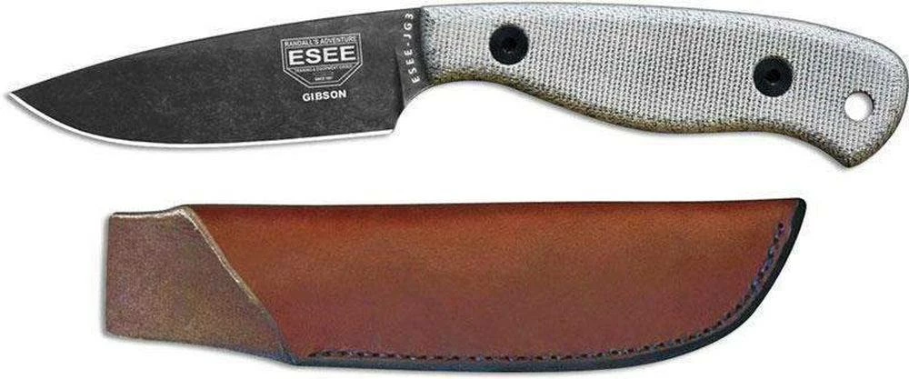 Brand new β All Knife Brands ESEE Camp-Lore Gibson JG3 Bushcraft Fixed Knife Black Stonewash) 𧨠5 All Knife Brands ESEE Camp-Lore Gibson JG3 Bushcraft Fixed Knife Black Stonewash)