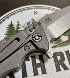 RICK HINDERER All Knife Brands Hinderer Eklipse Harpoon Spanto Knife Working Finish Blue/Translucent Green G10 3.5