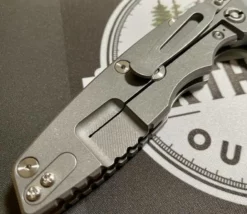 RICK HINDERER All Knife Brands Hinderer Eklipse Harpoon Spanto Knife Working Finish Blue/Translucent Green G10 3.5