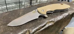 RICK HINDERER All Knife Brands Hinderer XM-18 3.5″ Recurve Stonewash FDE G10