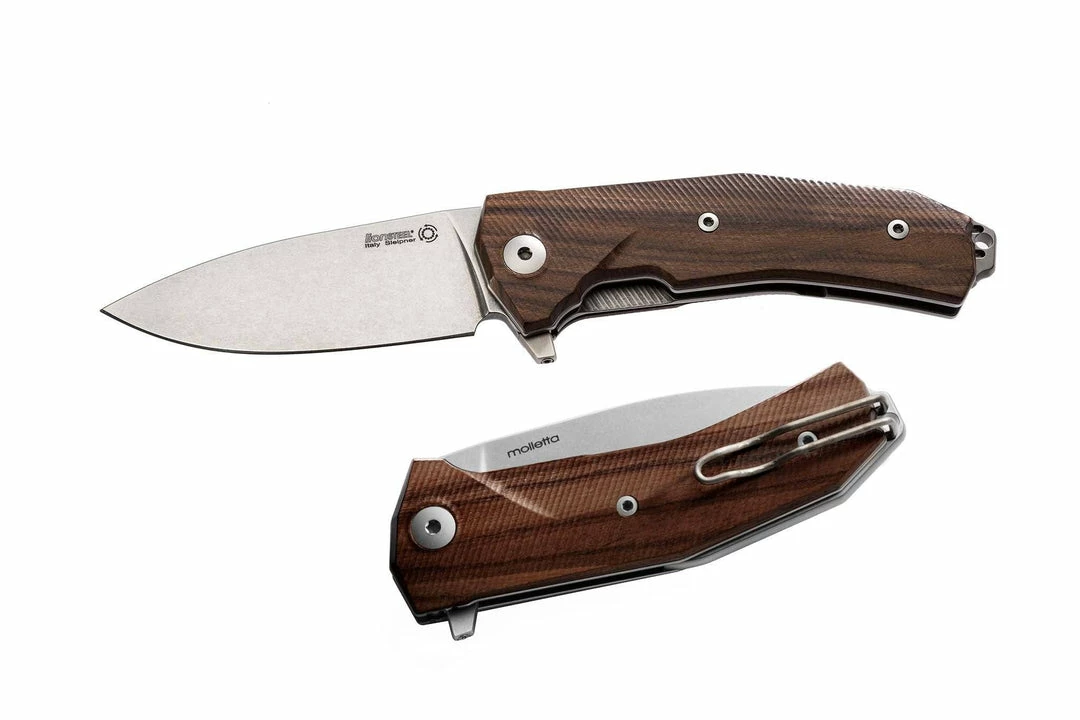 Outlet 😍 LionSteel KUR Flipper Knife - Santos Wood Handles (Italy) 🔔 3 LionSteel KUR Flipper Knife - Santos Wood Handles (Italy)