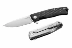 LionSteel Knives LionSteel MT01 CF Myto Flipper Knife 3.27" Carbon Fiber And Titanium Handles