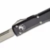 Microtech 121-10AP Ultratech Auto S/E Knife 3.46" Apocalyptic Plain Blade, Black Handles