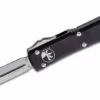 All Knife Brands Microtech 122-4 Ultratech Auto OTF Knife 3.46" Satin Double Edge Knife, Aluminum Handles