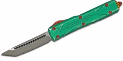 All Knife Brands Microtech 123-10BH Special Bounty Hunter Ultratech Auto OTF Knife 3.46" Tanto, Green Apocalyptic Aluminum Handle