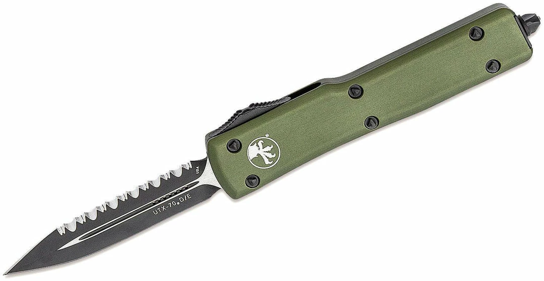 Coupon 𧨠Microtech 147-3OD UTX-70 Auto OTF 2.41" Black Serrated D/E OD Green π 3 Microtech 147-3OD UTX-70 Auto OTF 2.41" Black Serrated D/E OD Green