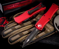 All Knife Brands MICROTECH 702-1RD HERA D/E BLACK STD RED HANDLES