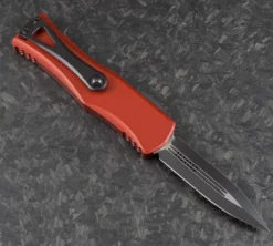 All Knife Brands MICROTECH 702-1RD HERA D/E BLACK STD RED HANDLES