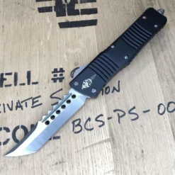 All Knife Brands Microtech Combat Troodon Hellhound Tanto OTF Black (3.8" Stonewash) 219-10S