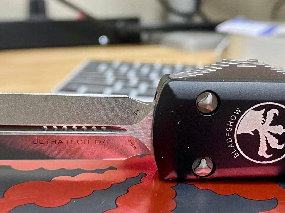 Budget π₯ Microtech Ultratech D/E Blade Show 2021 Stonewash Knife 122-10BS21 βοΈ 3 Microtech Ultratech D/E Blade Show 2021 Stonewash Knife 122-10BS21