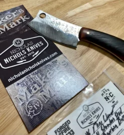 NICHOLAS NICHOLS Limited Edition Knives Nic Nichols Mini Cleaver Makers Mark Bourbon Handles Limited Edition