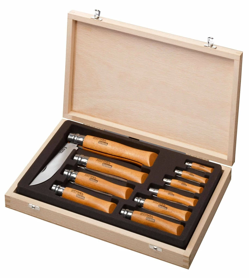Flash Sale ⌛ Opinel Carbon Steel Collector Case (10 Pcs) ❤️ 3 Opinel Carbon Steel Collector Case (10 Pcs)