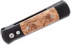 PROTECH KNIVES All Knife Brands Pro-Tech 707 Godson Auto Folding Knife 3.15" Black Handles W/ Maple Burl Inlays