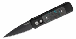 PROTECH KNIVES Pro-Tech 7FC31 Godson Auto Folding Knife 3.15" 154CM Black DLC Blue Dark Matter Carbon Inlays