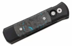 PROTECH KNIVES Pro-Tech 7FC31 Godson Auto Folding Knife 3.15" 154CM Black DLC Blue Dark Matter Carbon Inlays