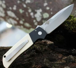 PROTECH KNIVES Pro-Tech BT2751 Terzuola ATCF Auto "Tuxedo" Blk Alum / Ivory Micarta (3.5" SW Magnacut) All Knife Brands