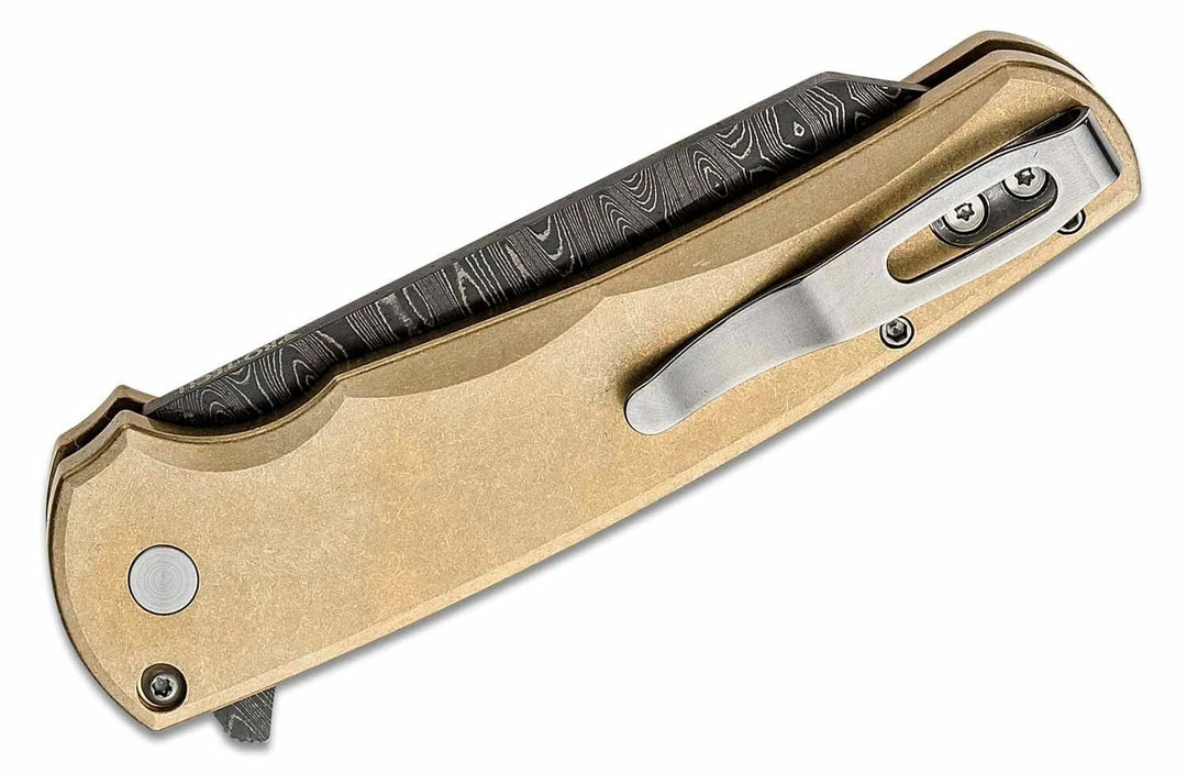 Wholesale π PROTECH KNIVES All Knife Brands Pro-Tech Limited Edition Malibu Flipper Damascus Reverse Tanto Blade, Bronze Handles π― 5 PROTECH KNIVES All Knife Brands Pro-Tech Limited Edition Malibu Flipper Damascus Reverse Tanto Blade, Bronze Handles