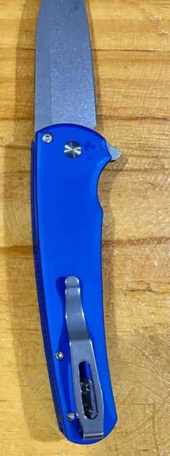 PROTECH KNIVES Pro-Tech Malibu Wharncliffe Plunge Lock Flipper Knife Blue (3.3
