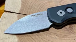 PROTECH KNIVES Pro-Tech Runt 5 Black Stonewash Wharncliffe 20-CV (R5101) All Knife Brands