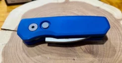 PROTECH KNIVES Pro-Tech Runt 5 Blue Handle Stonewash Wharncliffe 20-CV (R5101-Blue) All Knife Brands