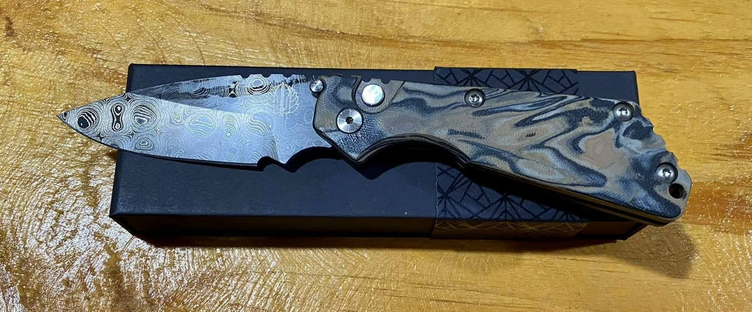Hot Sale 👍 PROTECH KNIVES Pro-Tech Strider SnG Custom Auto Camo G-10 Damascus Blade Pearl Button 2436-DAMASCUS All Knife Brands 👏 5 PROTECH KNIVES Pro-Tech Strider SnG Custom Auto Camo G-10 Damascus Blade Pearl Button 2436-DAMASCUS All Knife Brands