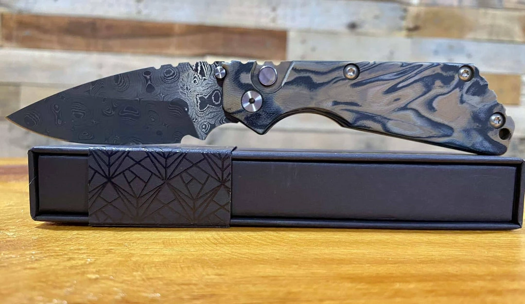 Hot Sale 👍 PROTECH KNIVES Pro-Tech Strider SnG Custom Auto Camo G-10 Damascus Blade Pearl Button 2436-DAMASCUS All Knife Brands 👏 11 PROTECH KNIVES Pro-Tech Strider SnG Custom Auto Camo G-10 Damascus Blade Pearl Button 2436-DAMASCUS All Knife Brands