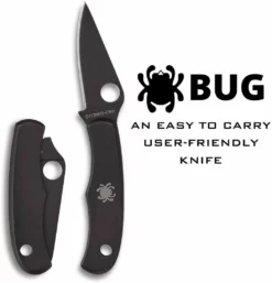 Spyderco Bug Non-Locking Knife Black Steel Blade C133BKP Spyderco Knives