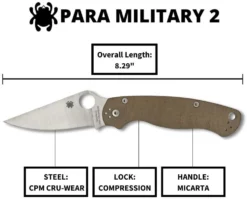 Spyderco Paramilitary 2 C81MPCW2 Folding Knife 3.47