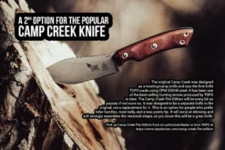 TOPS KNIVES All Knife Brands TOPS CPCKFE-01 Camp Creek Fire Edition Tumbled S35VN Red Black G10 Fixed Blade